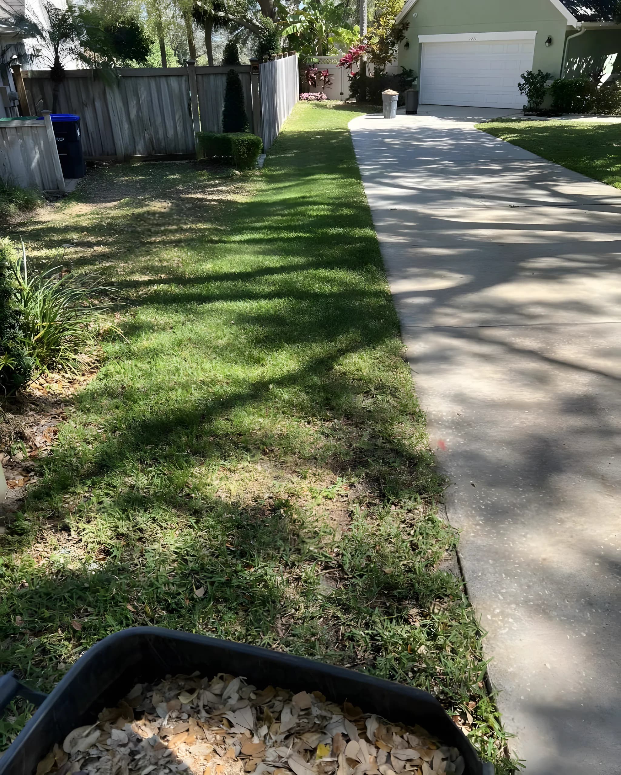 Crisp edge between a lawn and sidewalk